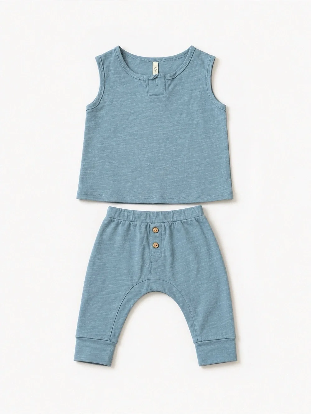 Rylee + Cru Matching Set 3-6 Months Blue Tank